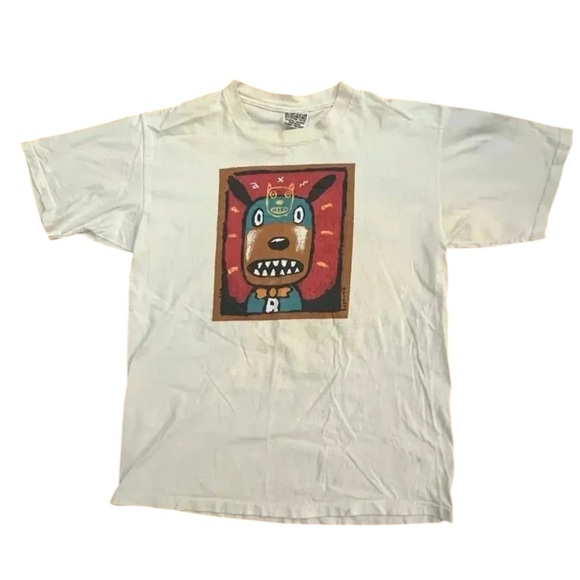 VINTAGEx 90s Gary Baseman Dog Art Shirt XL Wildwood Productions - Picture 1 of 8